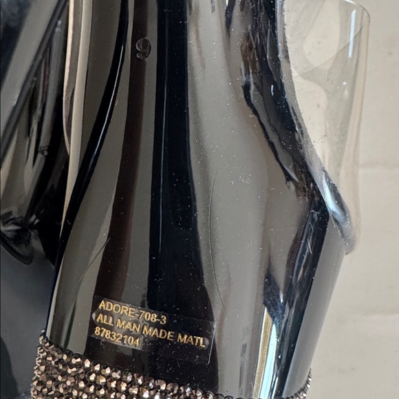 Pleaser Adore 708-3 Black Pewter Rhinestone 7” heels Sandals size 9 - Picture 9 of 11